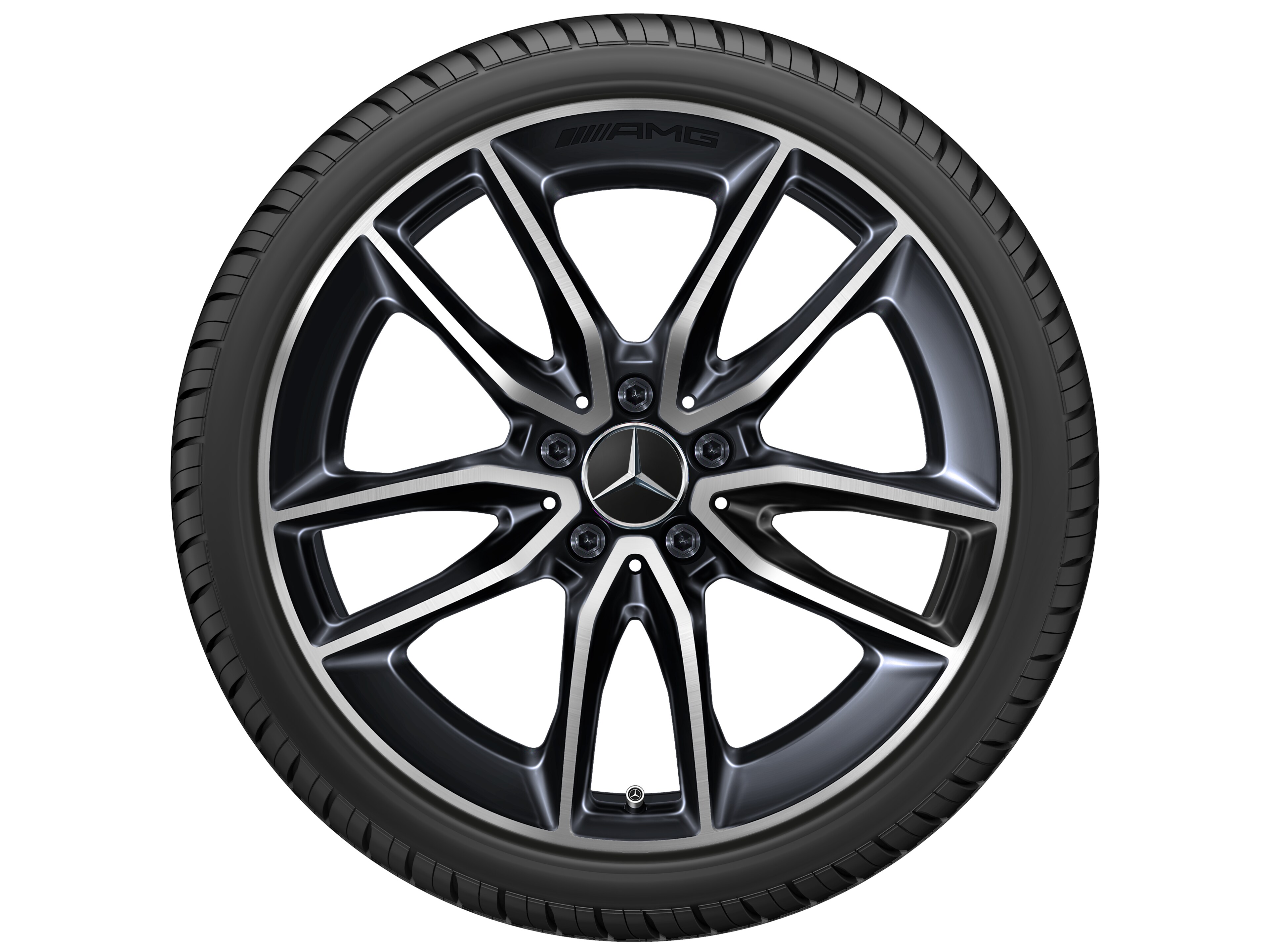 AMG 5 双辐车轮, 48.3 cm（19 英寸） - 8 J x 19 ET 49, 钽灰色, 经光泽车削处理