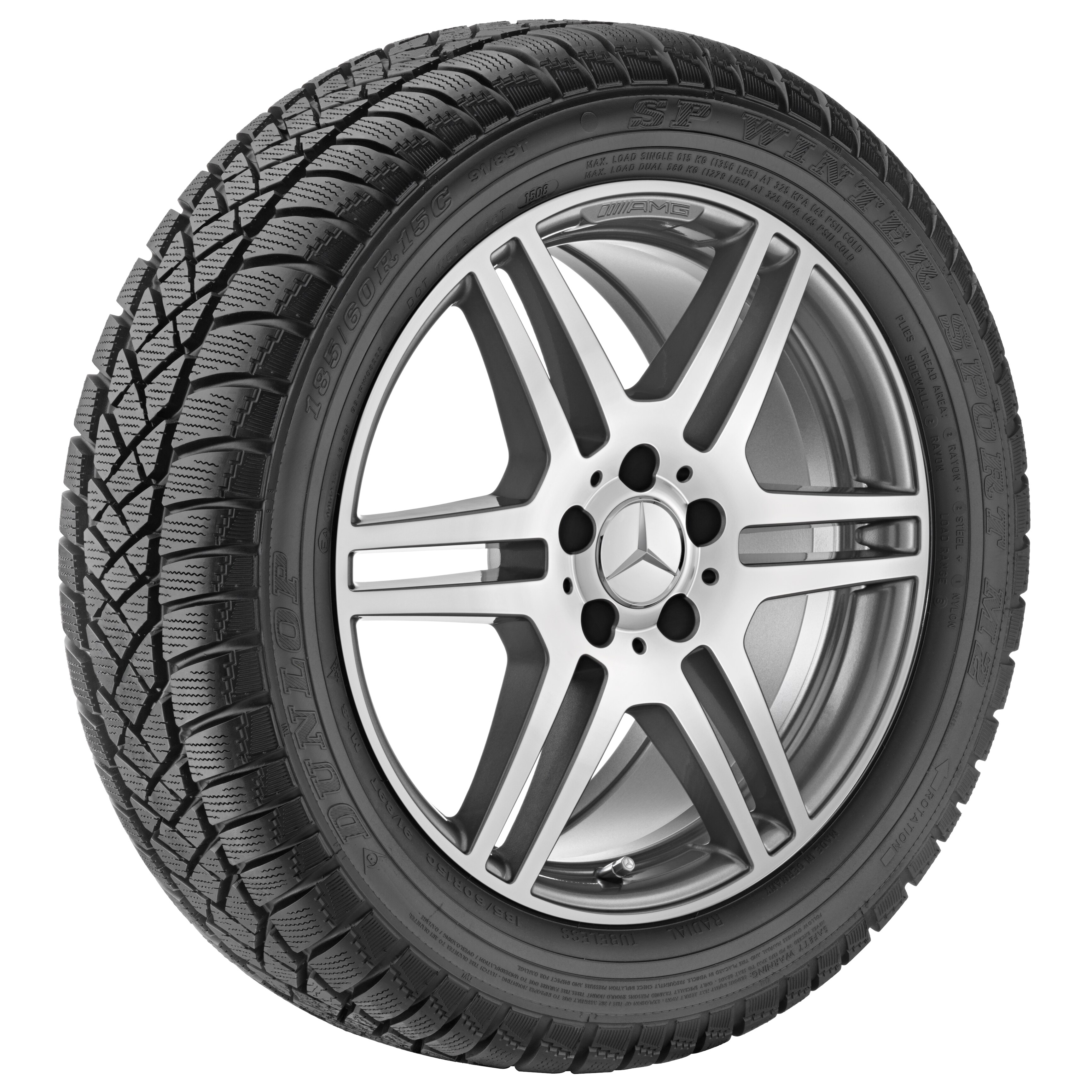 AMG 6 双辐车轮, 45.7 cm（18 英寸） - 8 J x 18 ET 45, 钛灰, 经光泽车削处理