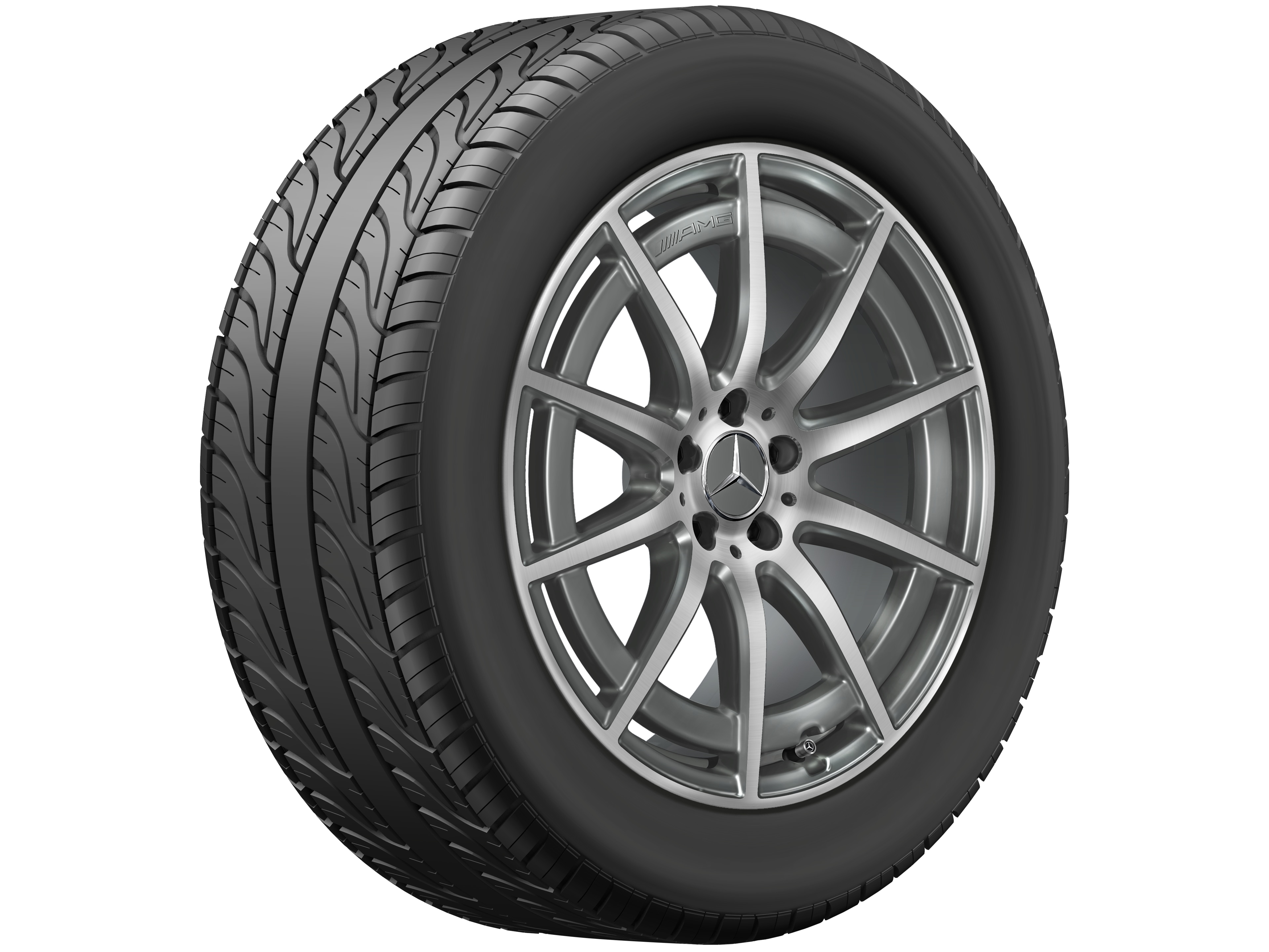 AMG 10 辐车轮, 50.8 cm（20 英寸） - 9,5 J x 20 ET 45, 钽灰色, 经光泽车削处理