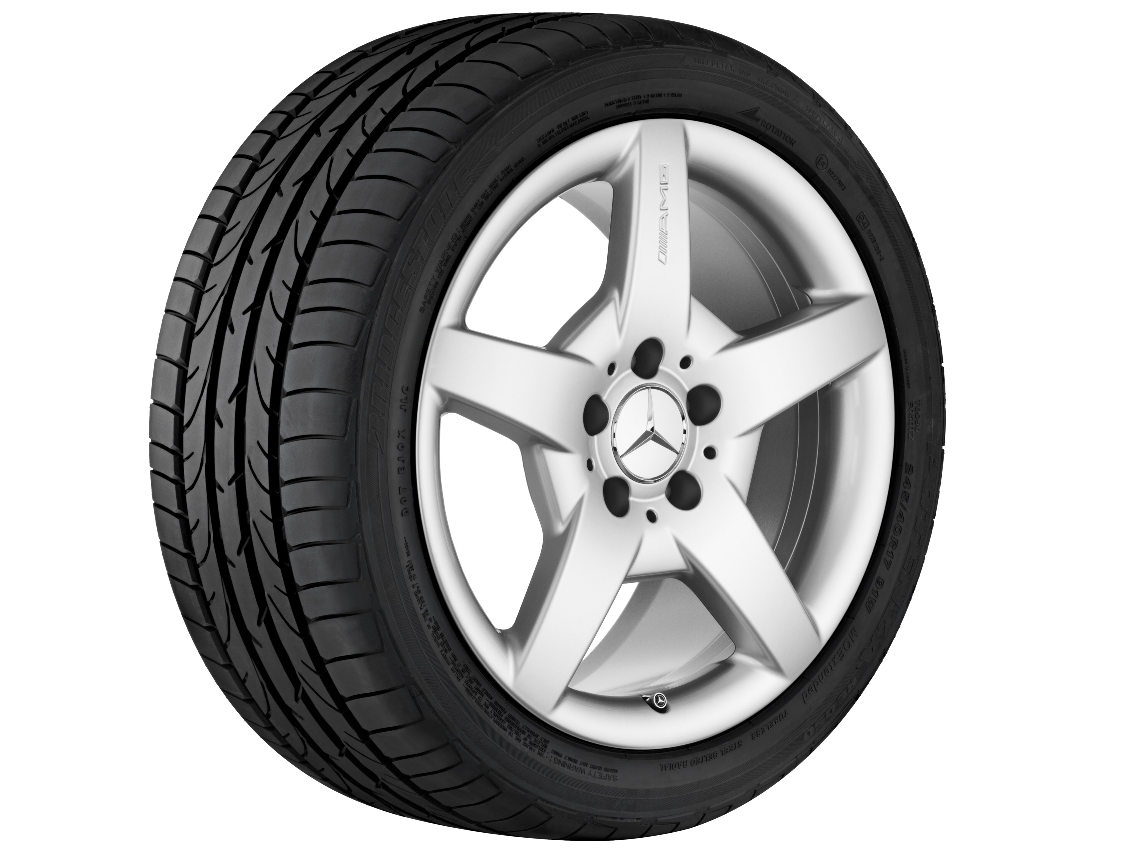 AMG 5 辐车轮, 45.7 cm（18 英寸） - 8 J x 18 ET 34, 钛银