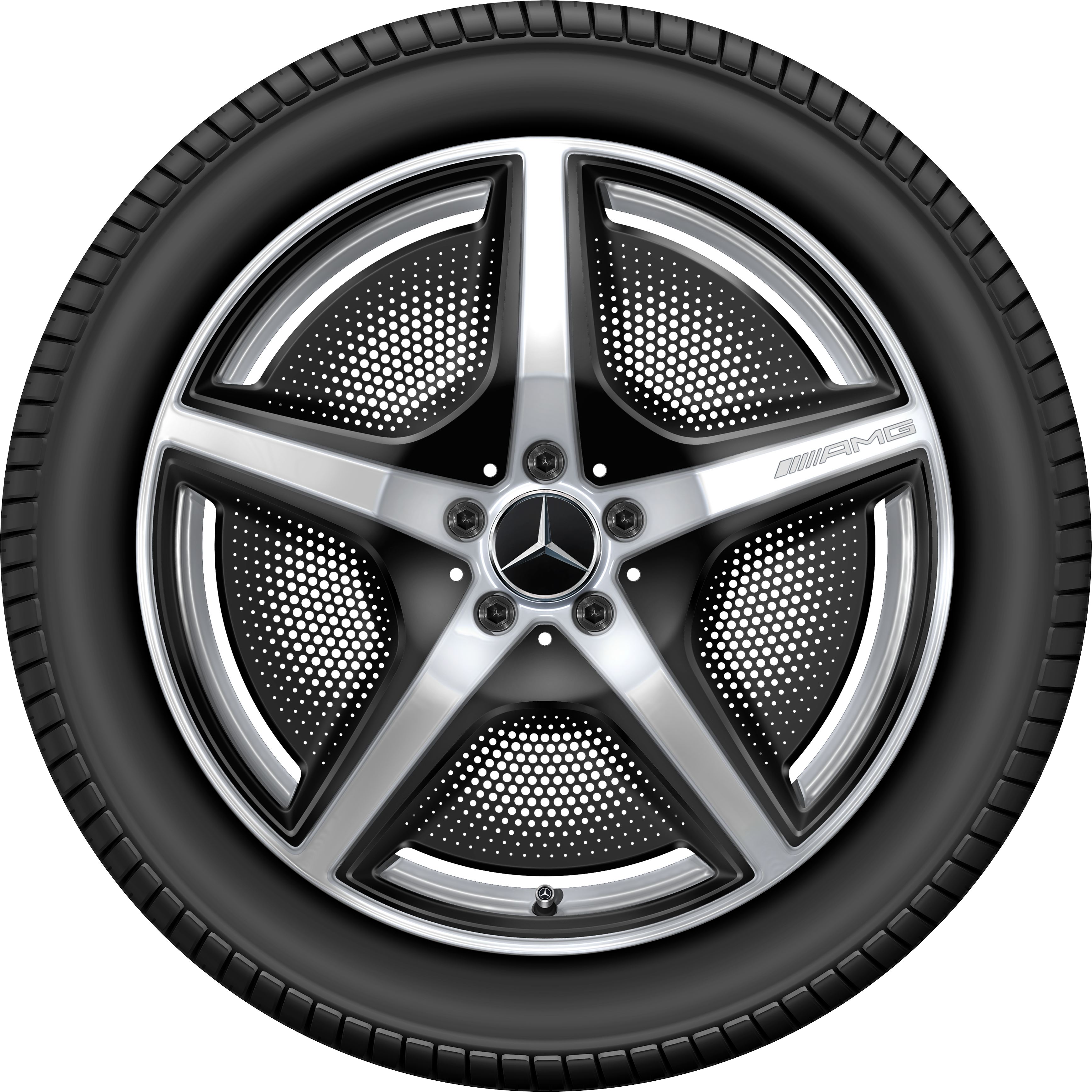 AMG 5 辐车轮, 50.8 cm（20 英寸） - 10 J x 20 ET 66, 钒银, 高光泽