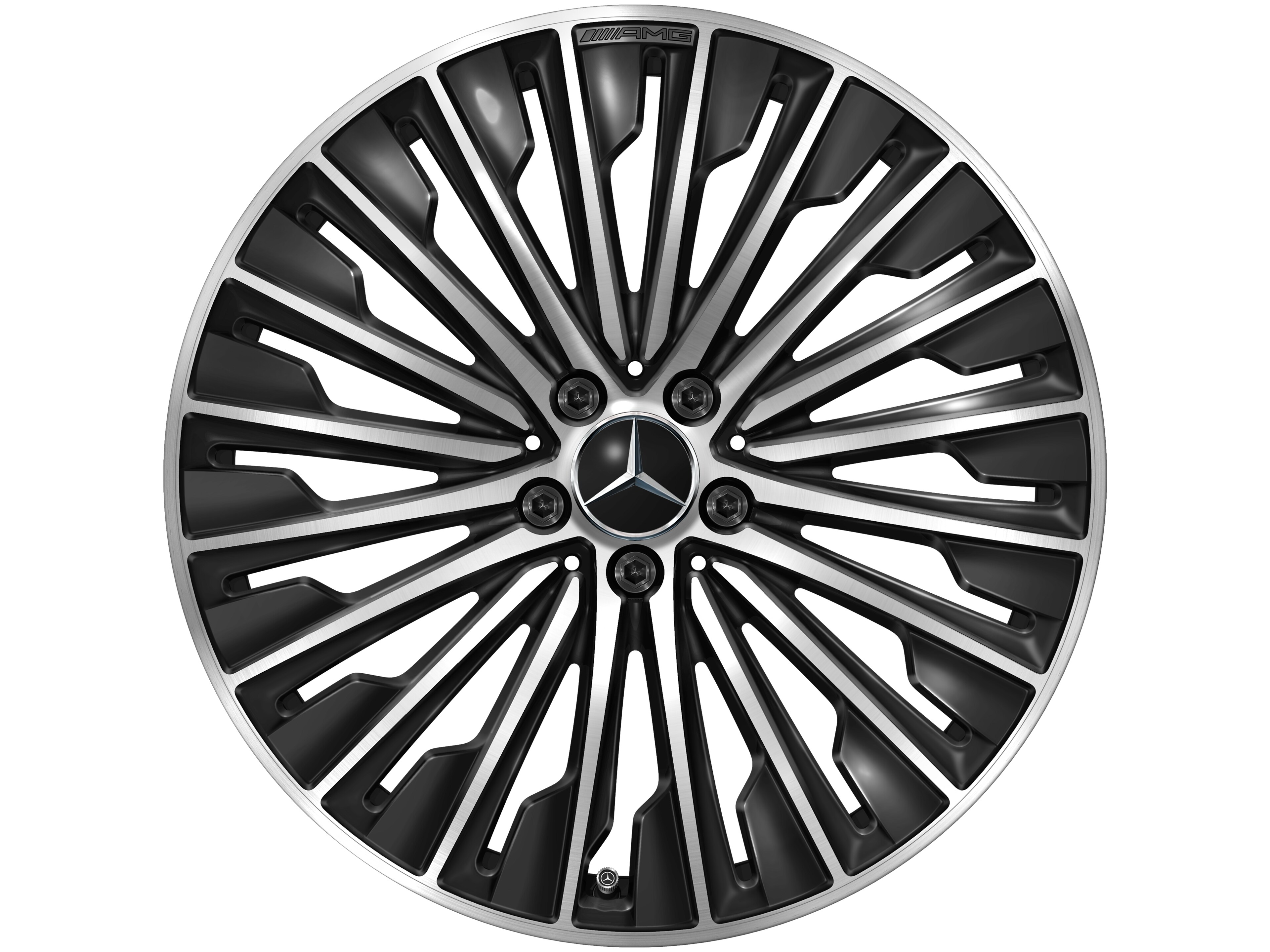 AMG 多辐车轮, 50.8 cm（20 英寸） - 8,5 J x 20 ET 35,5, 黑色, 经光泽车削处理
