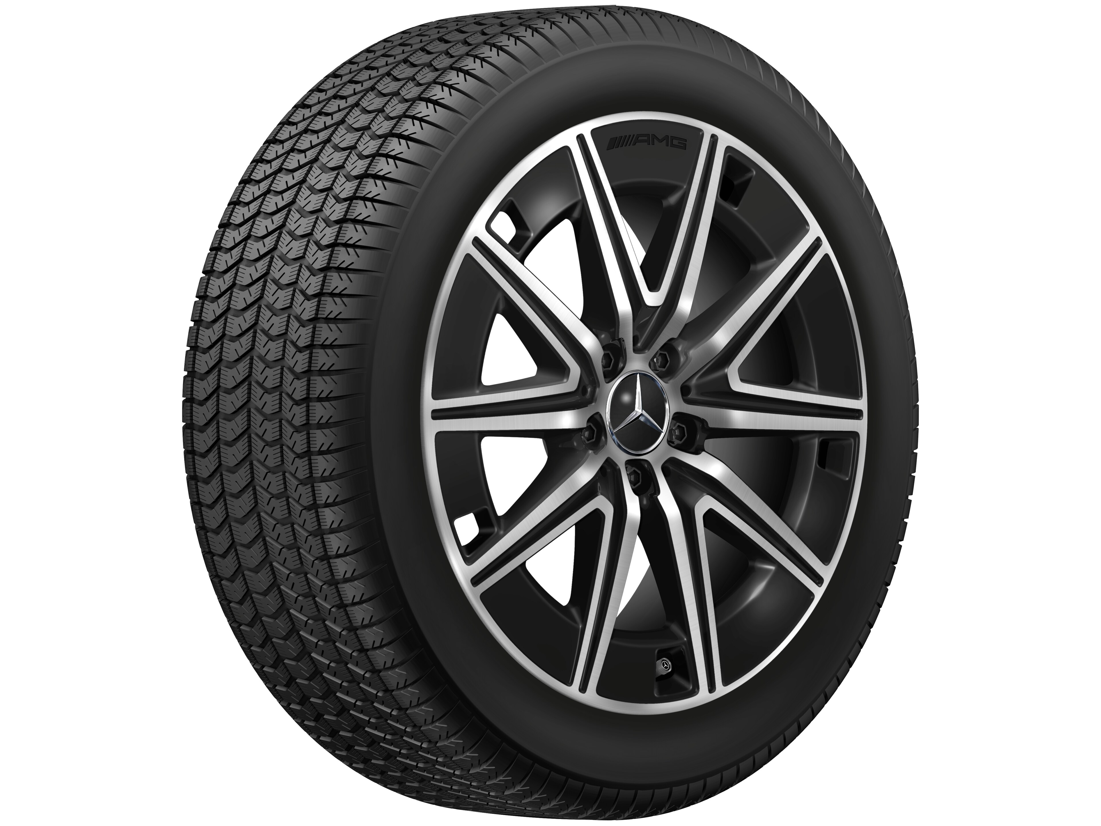 AMG 10 辐车轮, 48.3 cm（19 英寸） - 7,5 J x 19 ET 53,5, 黑色, 经光泽车削处理