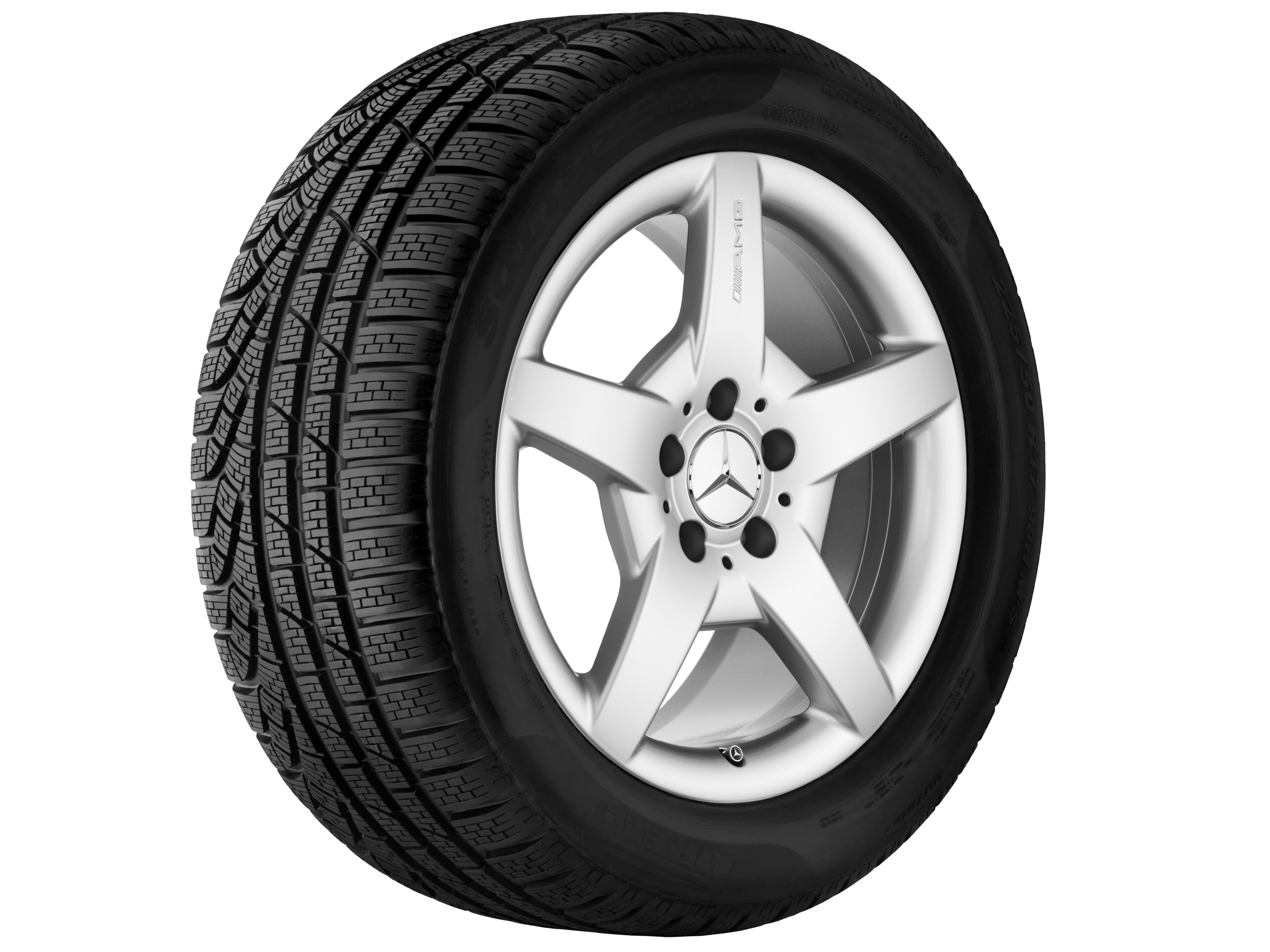 AMG 5 辐车轮, 45.7 cm（18 英寸） - 8 J x 18 ET 34, 钛银
