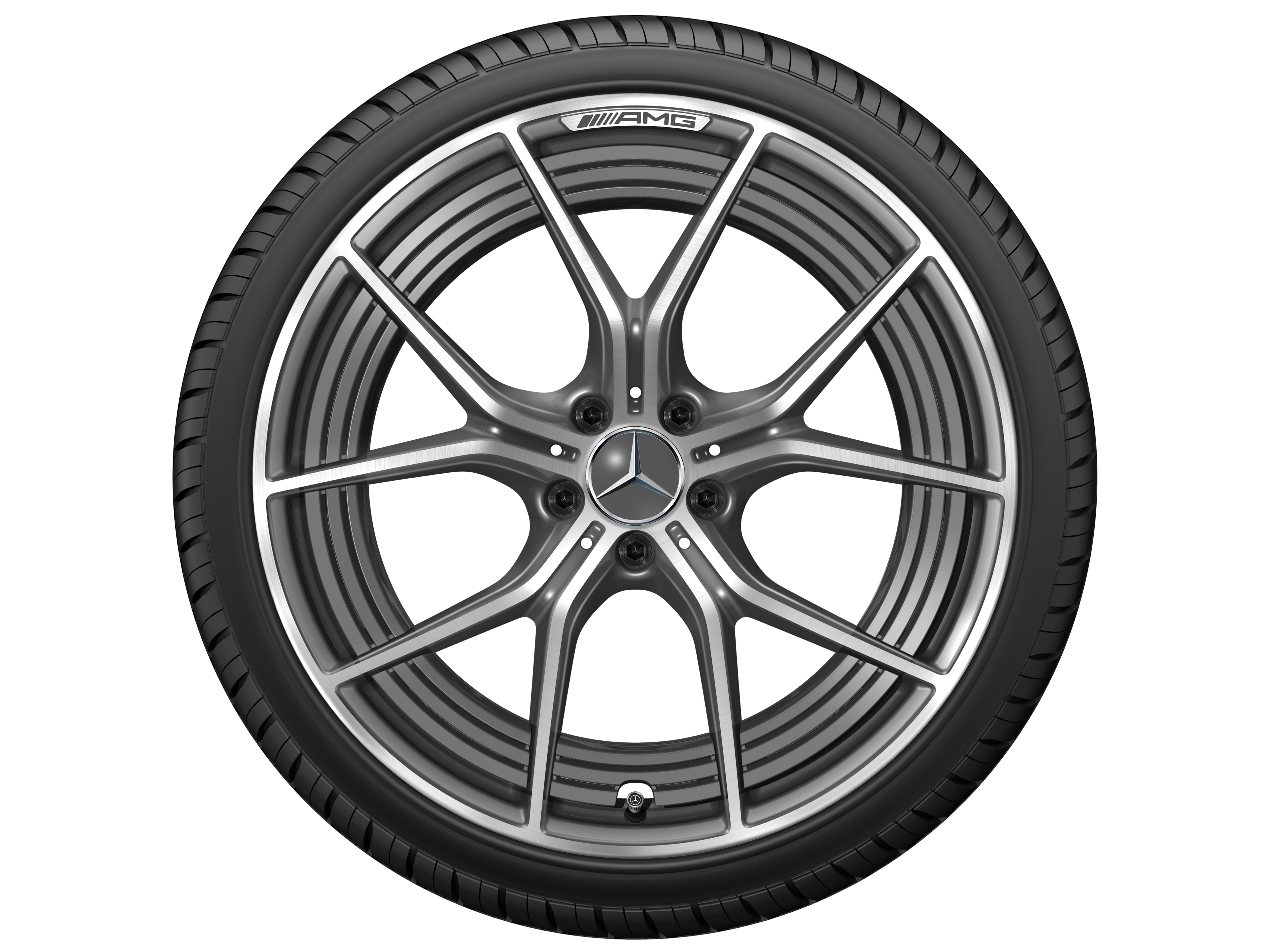AMG 锻造车轮，, 5 双幅设计, 53.3 cm（21 英寸） - 11 J x 21 ET 60, 钽灰色, 经光泽车削处理