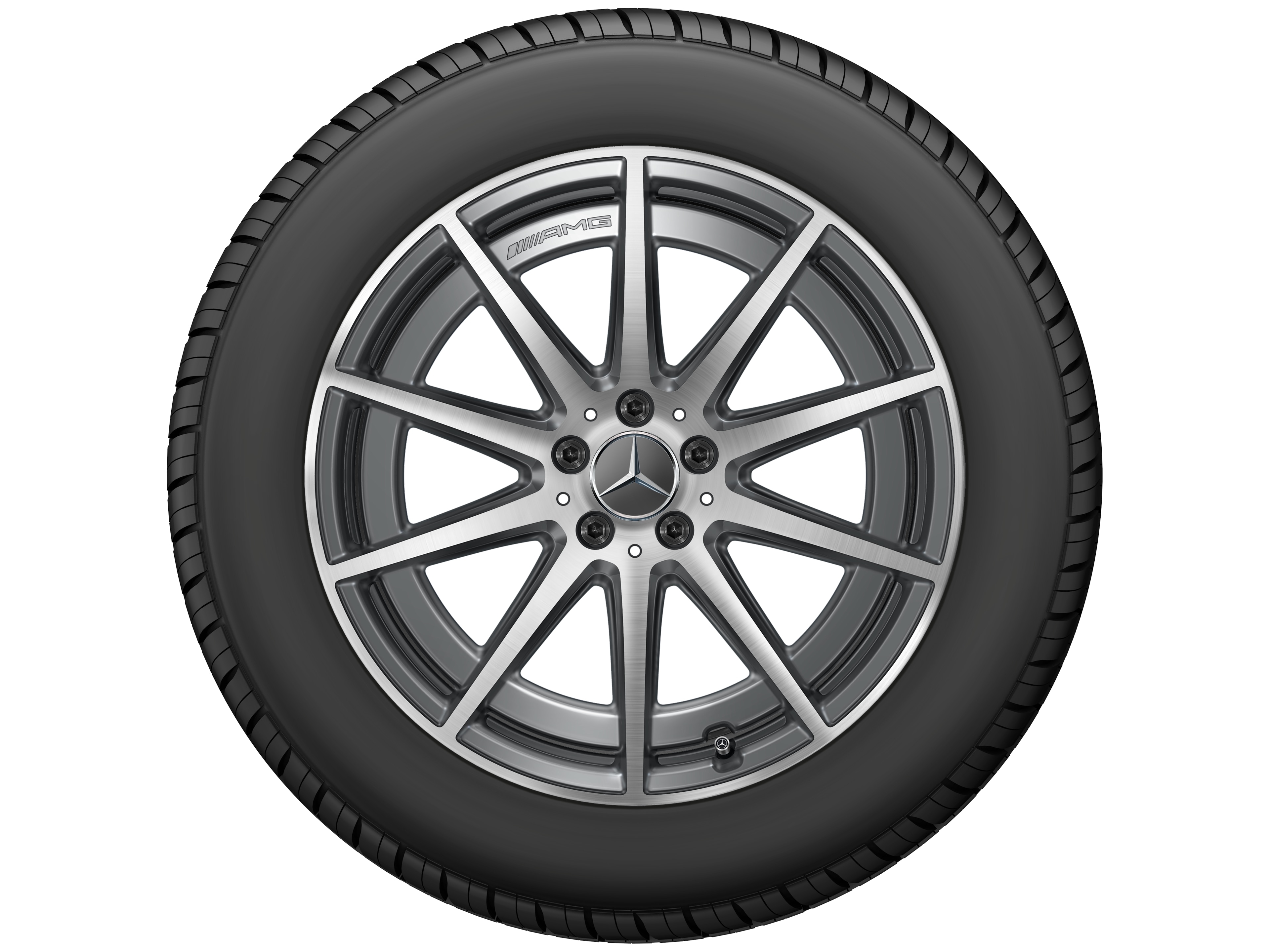 AMG 10 辐车轮, 50.8 cm（20 英寸） - 9,5 J x 20 ET 45, 钽灰色, 经光泽车削处理