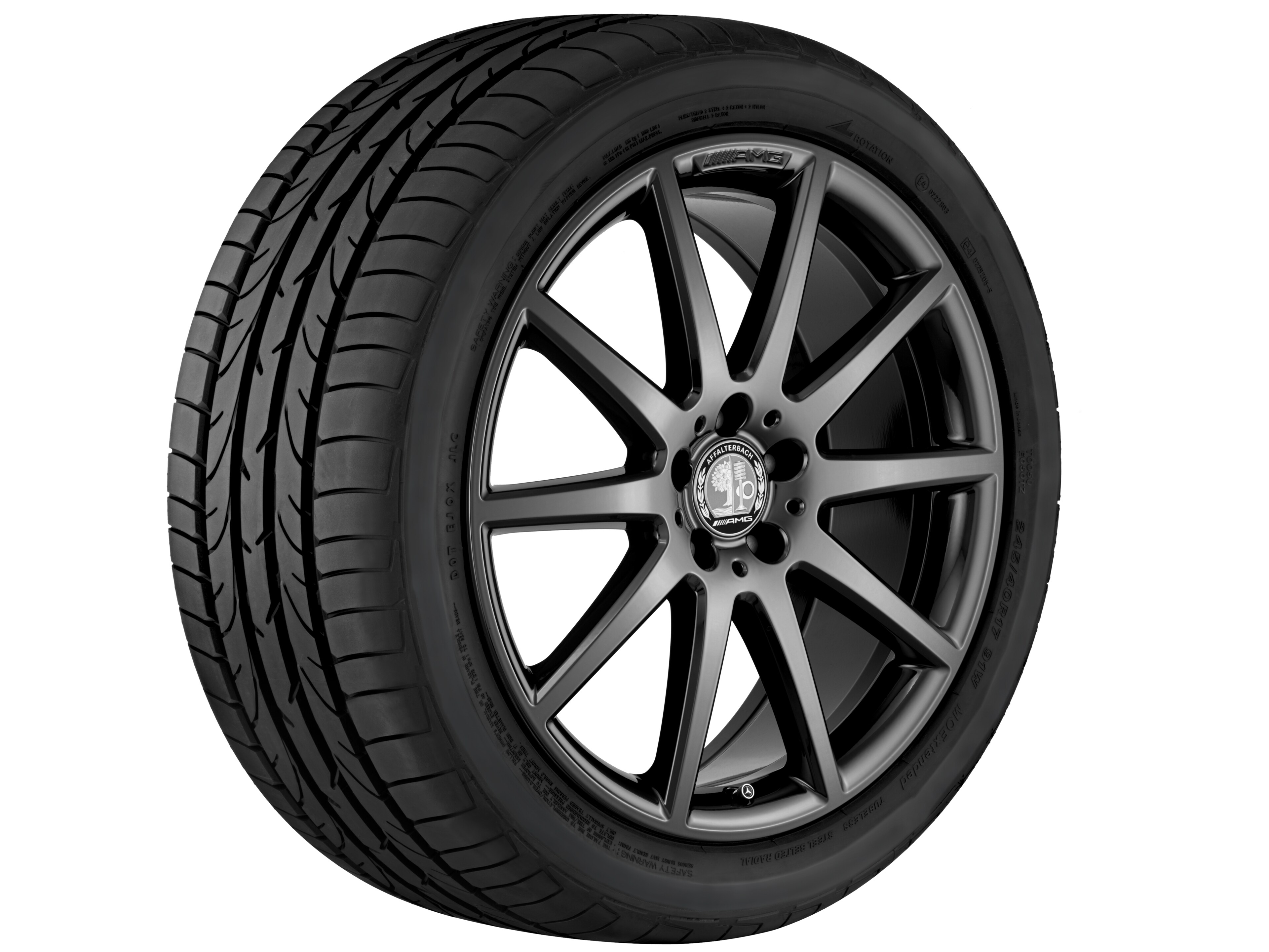 AMG 10 辐车轮, 50.8 cm（20 英寸） - 8 J x 20 ET 43,5, 钛黑, 高光泽