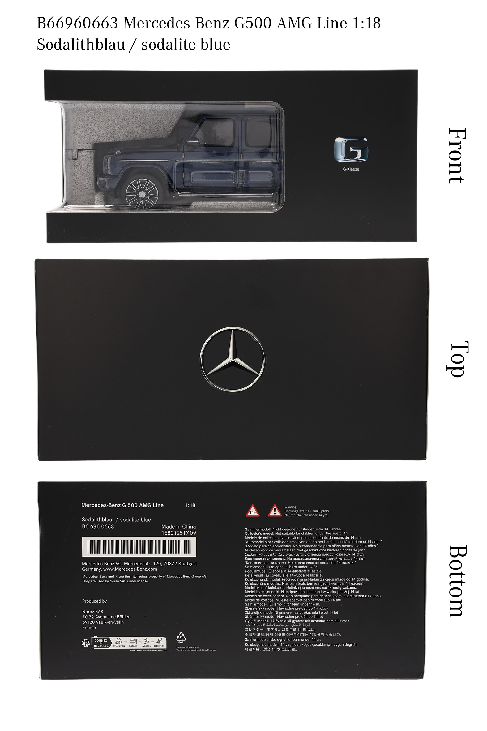 G-Klasse, Geländewagen, AMG Line, W465 - sodalithblau, Norev, 1:18