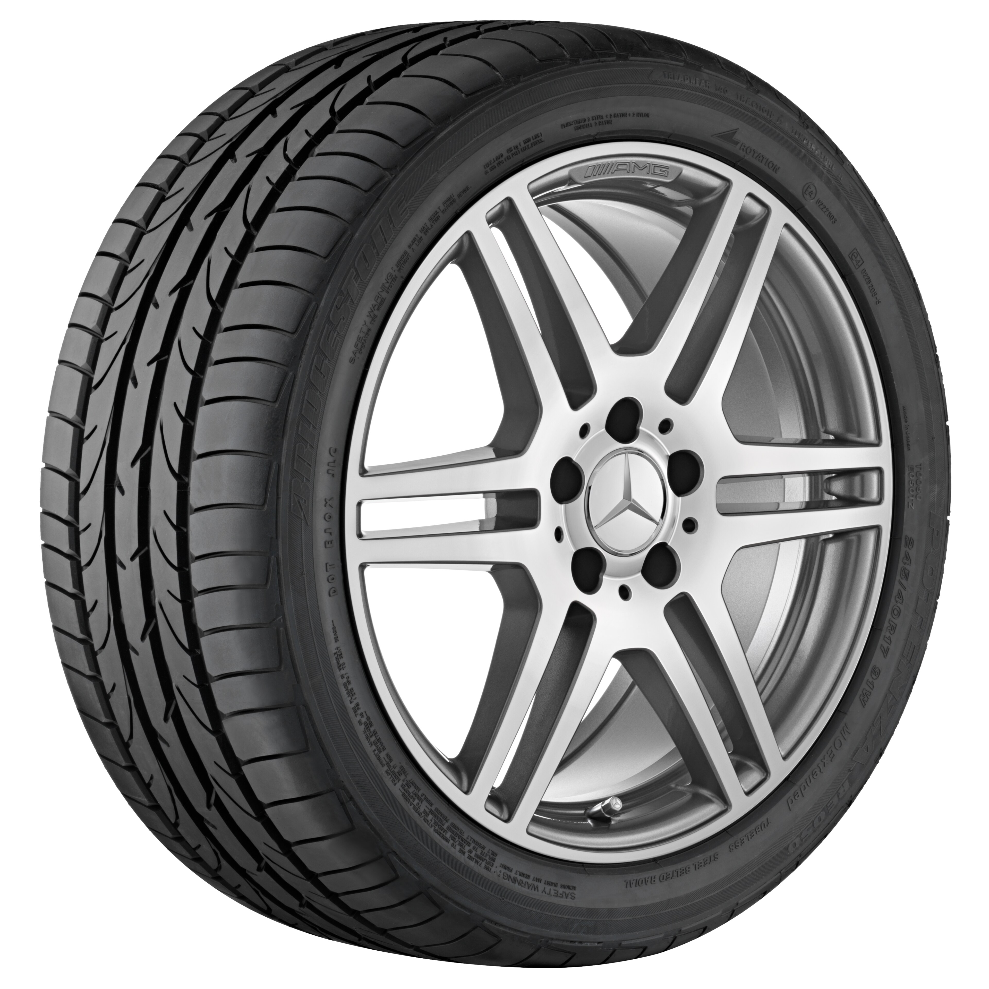 AMG 6 双辐车轮, 45.7 cm（18 英寸） - 8 J x 18 ET 45, 钛灰, 经光泽车削处理