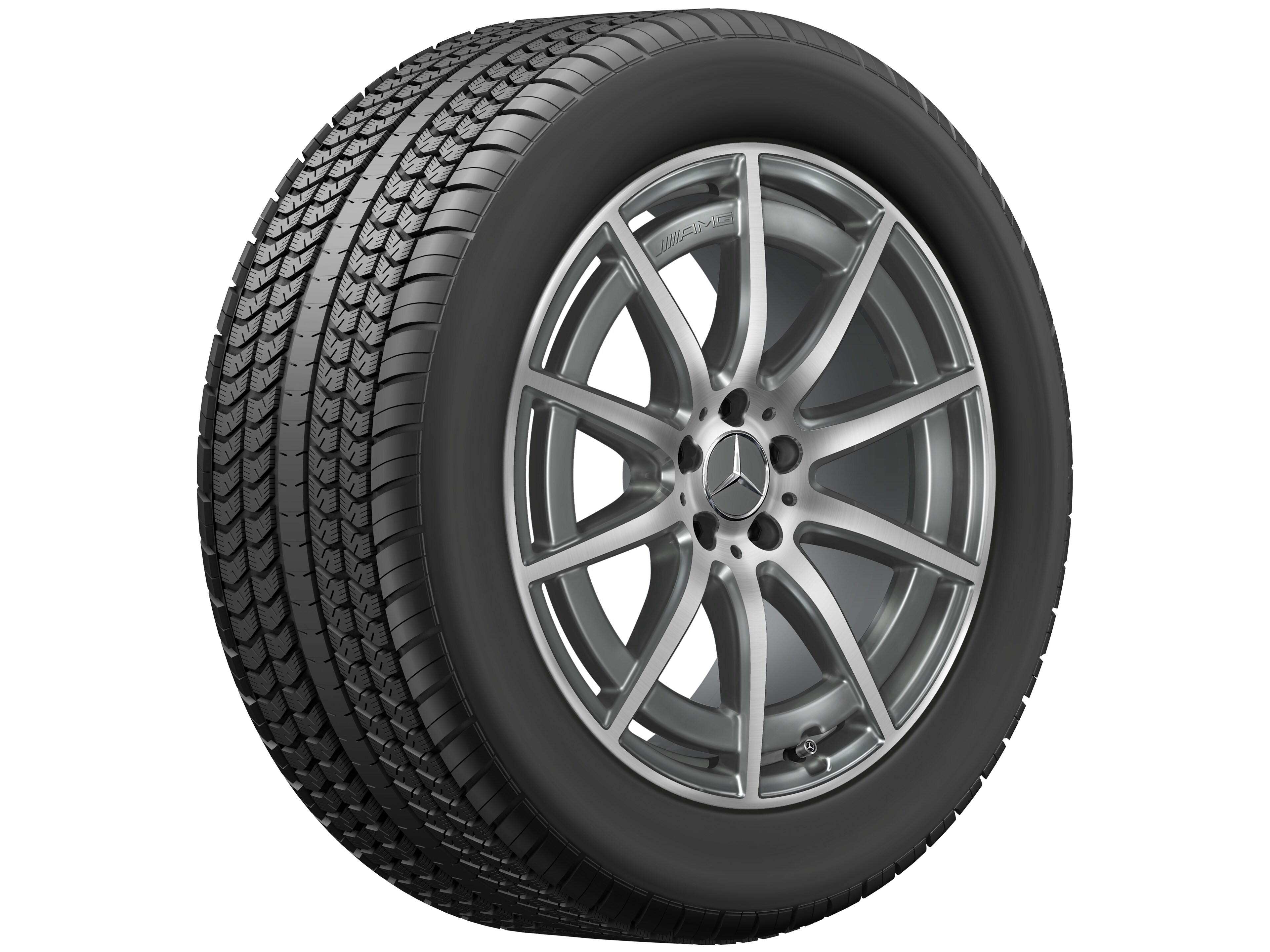 AMG 10 辐车轮, 50.8 cm（20 英寸） - 9,5 J x 20 ET 45, 钽灰色, 经光泽车削处理