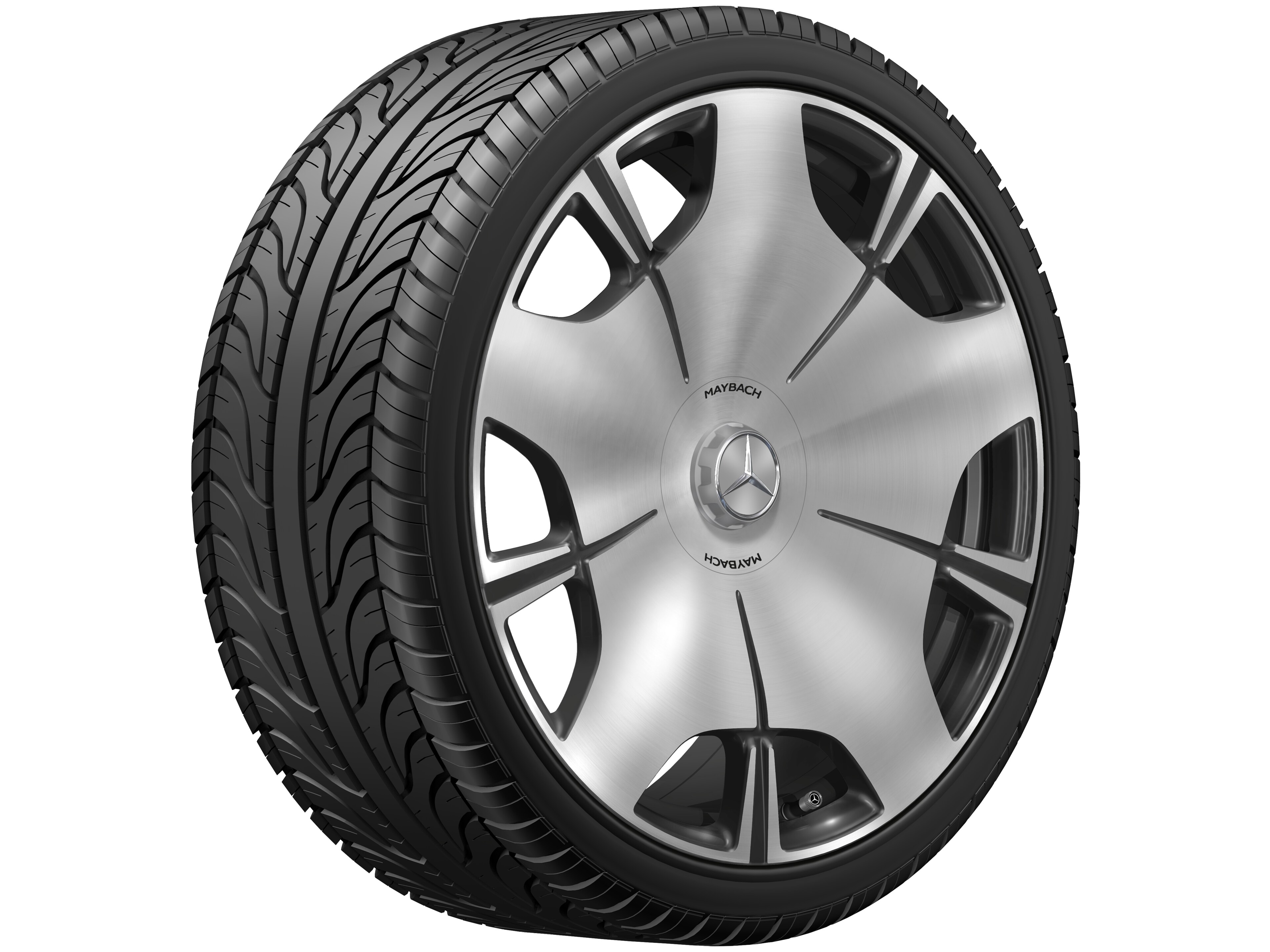 AMG 锻造车轮，, 10 孔设计, 53.3 cm（21 英寸） - 11 J x 21 ET 67,1, 黑色, 经光泽车削处理