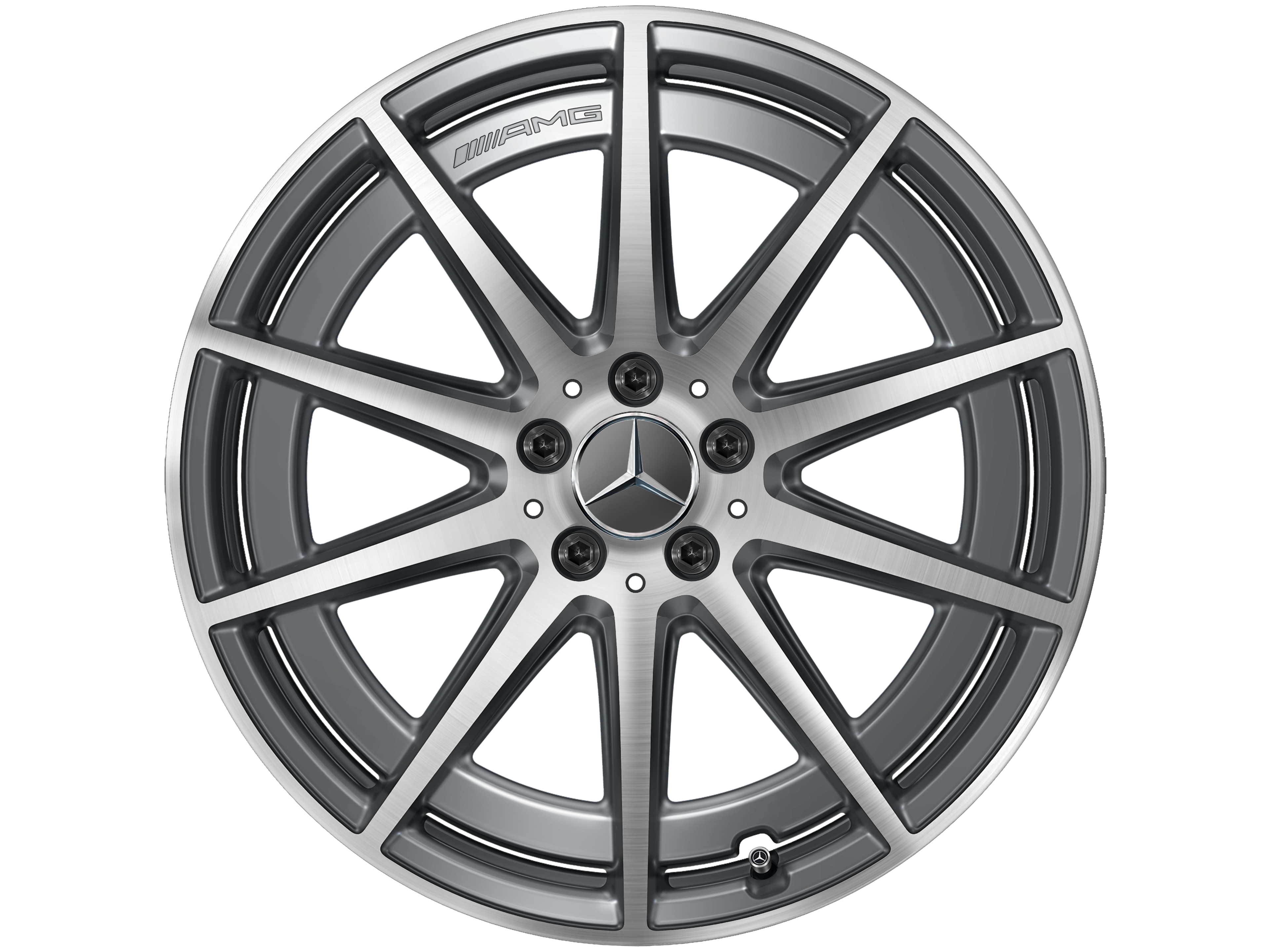 AMG 10 辐车轮, 50.8 cm（20 英寸） - 9,5 J x 20 ET 45, 钽灰色, 经光泽车削处理