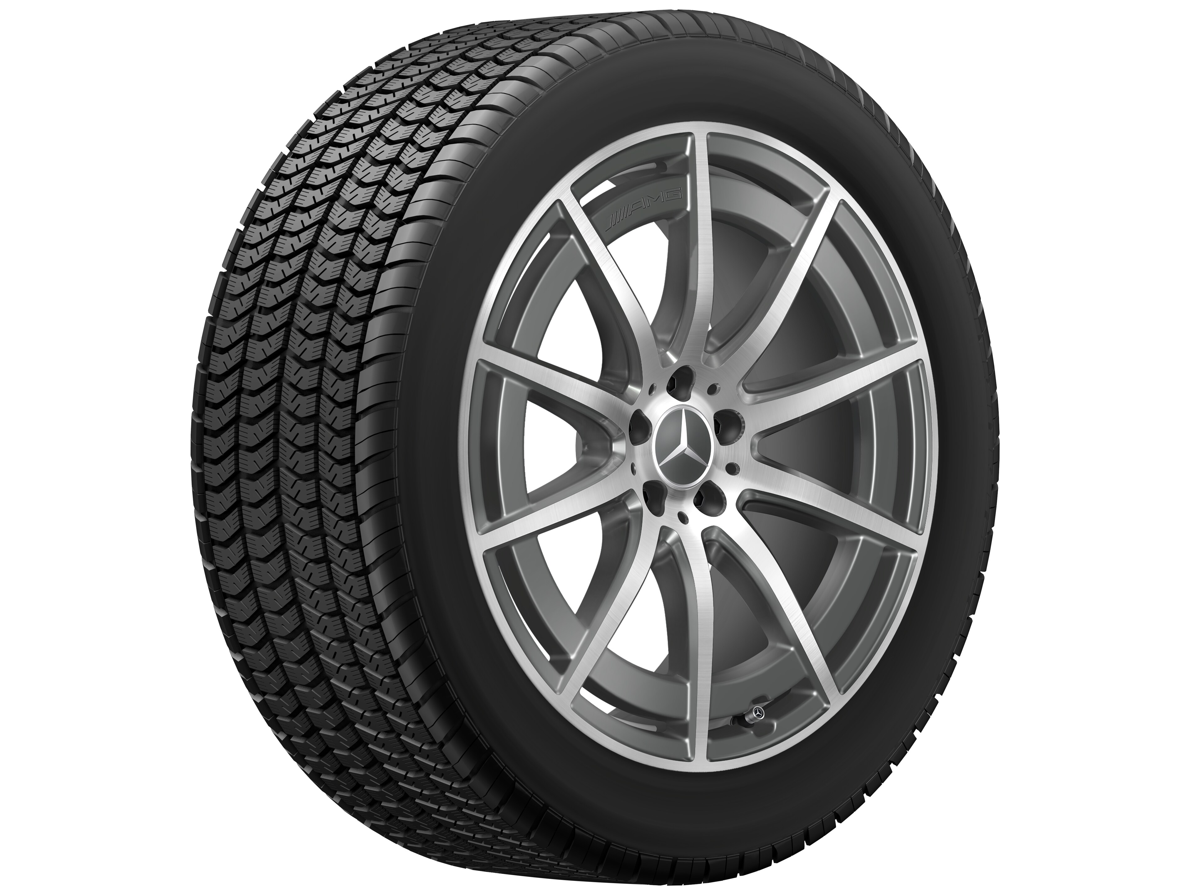 AMG 10 辐车轮, 53.3 cm（21 英寸） - 9 J x 21 ET 36, 钽灰色, 经光泽车削处理