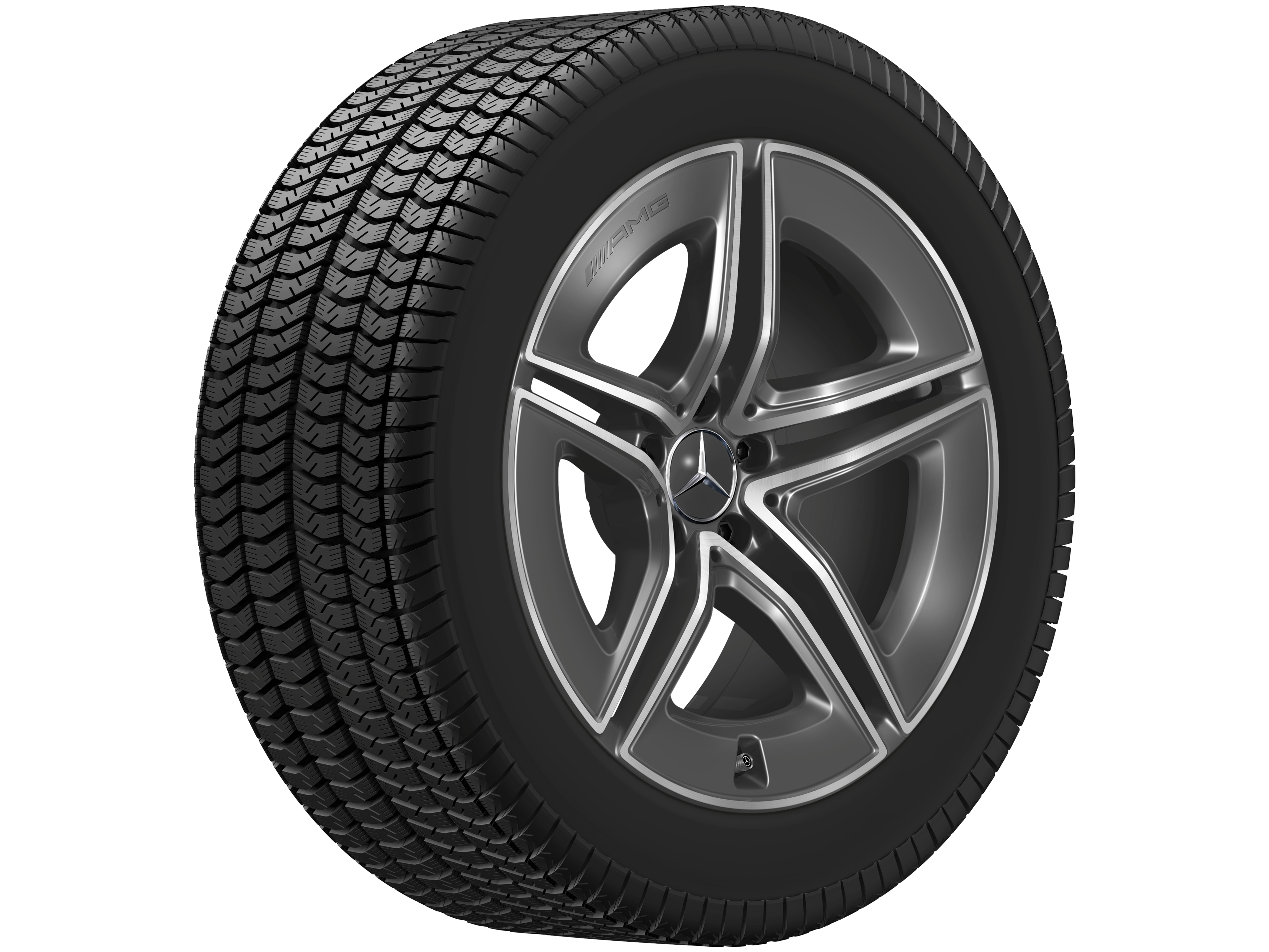 AMG 5 双辐车轮, 48.3 cm（19 英寸） - 8 J x 19 ET 21,5, 钽灰色, 经光泽车削处理