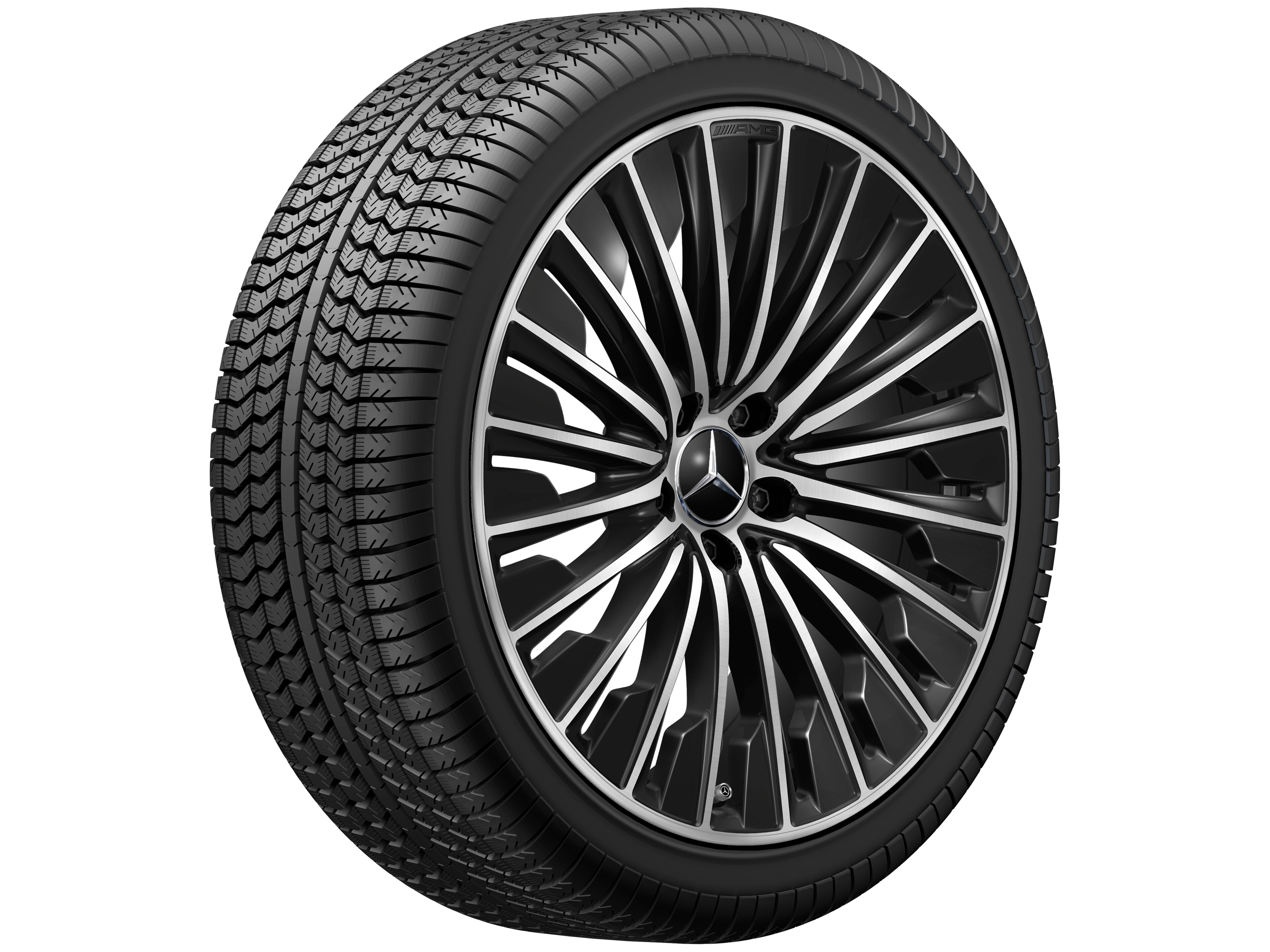 AMG 多辐车轮, 50.8 cm（20 英寸） - 8,5 J x 20 ET 35,5, 黑色, 经光泽车削处理