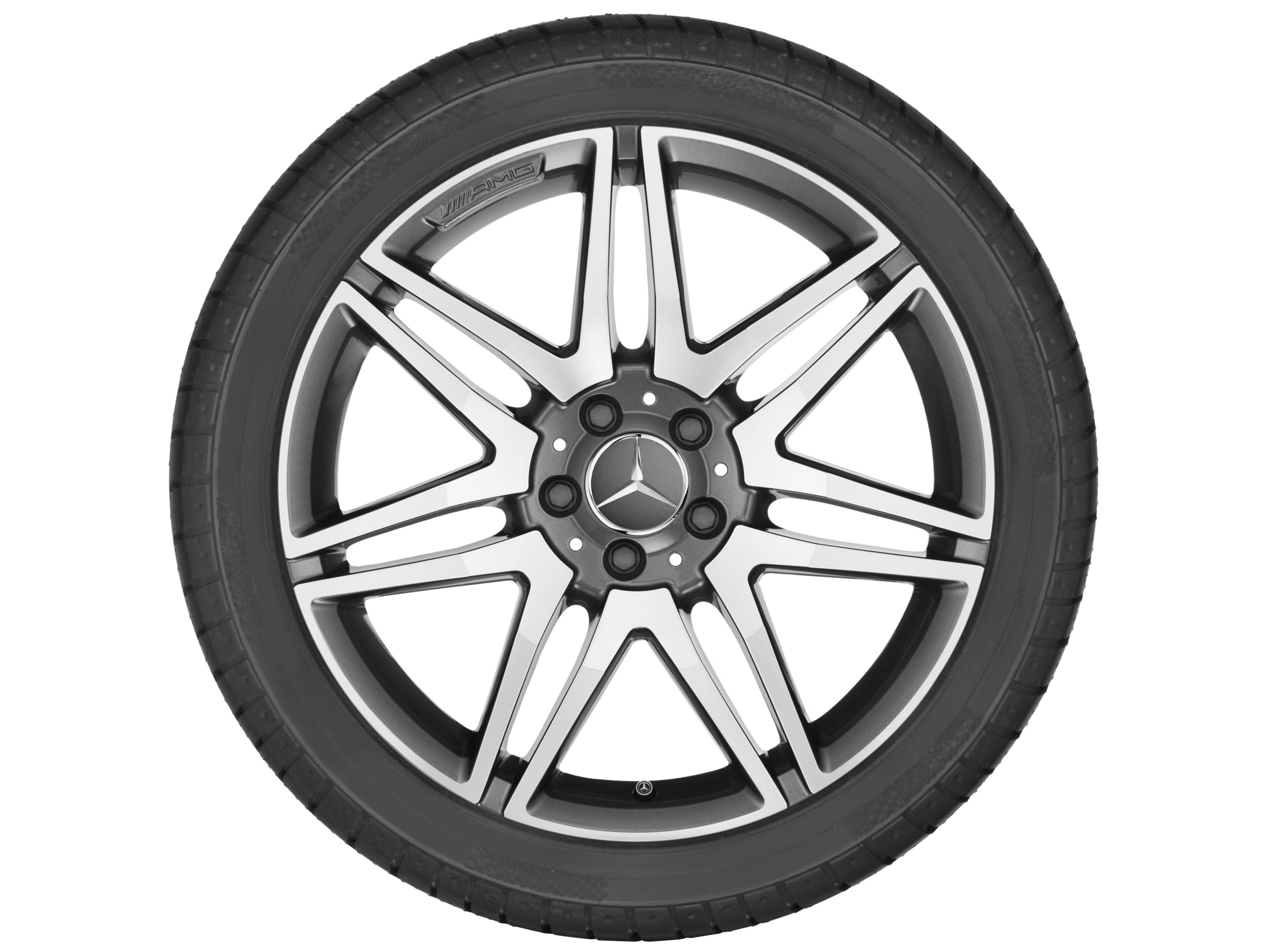 AMG 7 双辐车轮, 48.3 cm（19 英寸） - 8,5 J x 19 ET 35,5, 钛灰, 经光泽车削处理