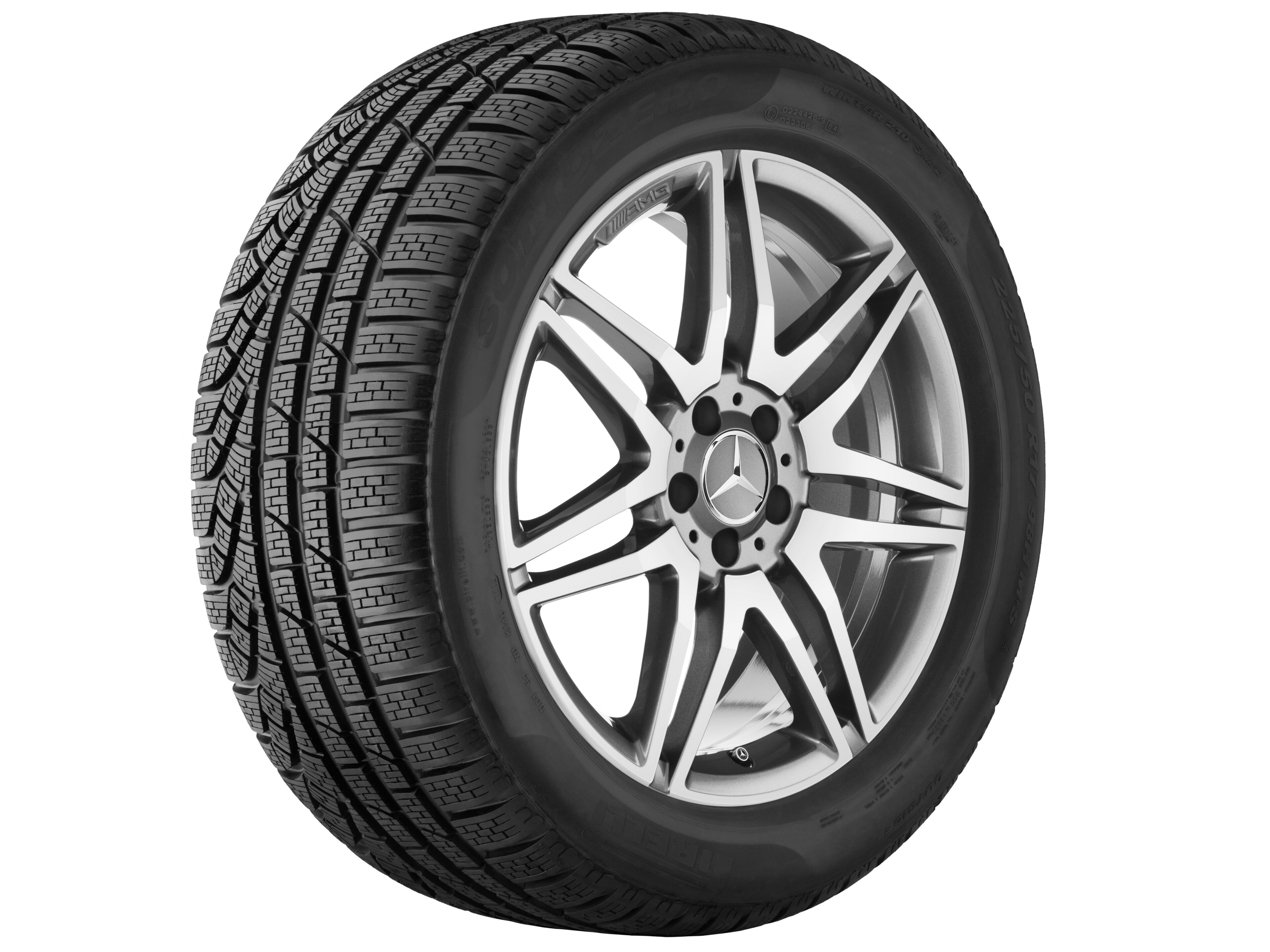 AMG 7 双辐车轮, 48.3 cm（19 英寸） - 8,5 J x 19 ET 35,5, 钛灰, 经光泽车削处理