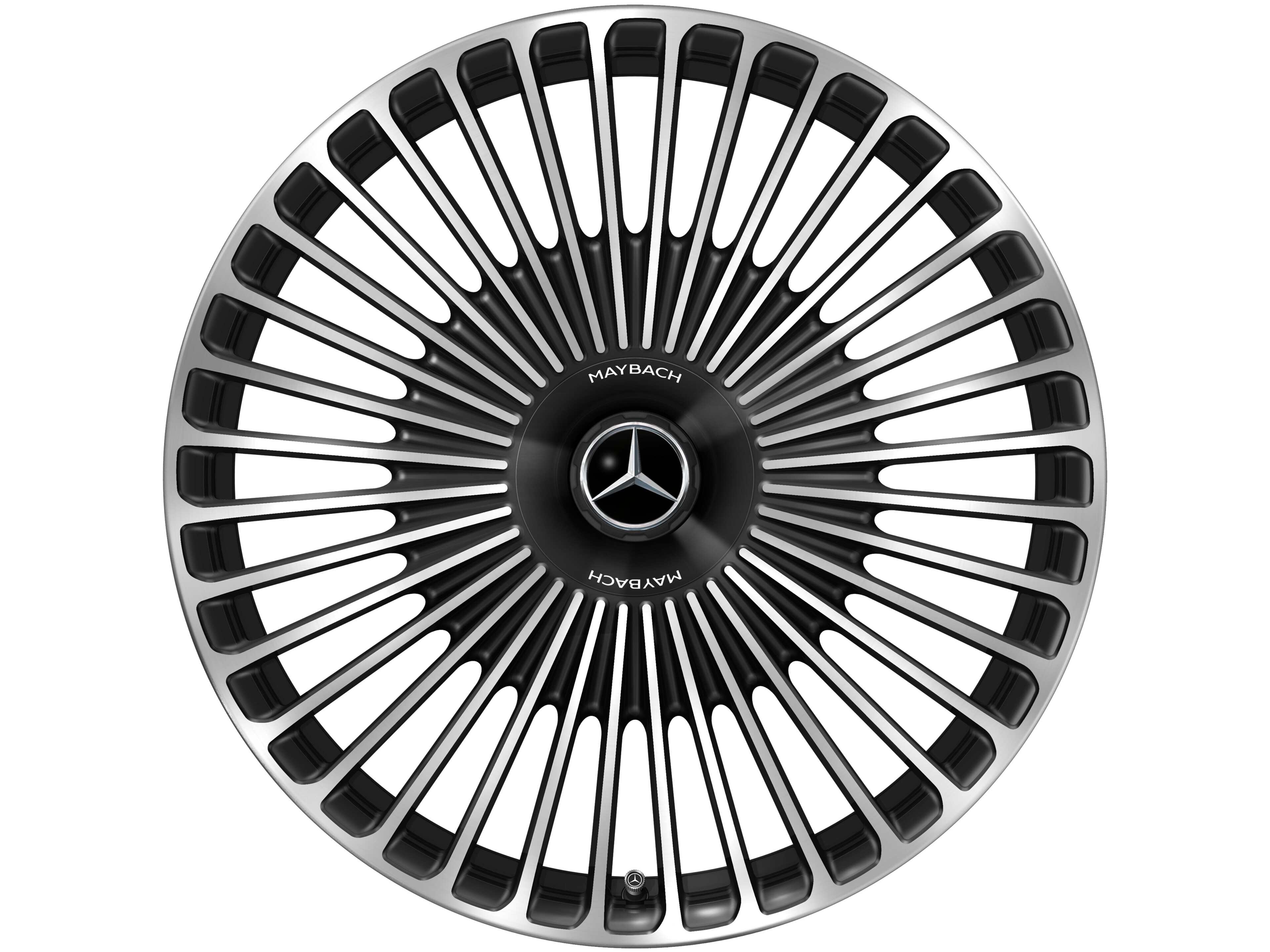 AMG 锻造车轮，, 采用多辐设计, 53.3 cm（21 英寸） - 9,5 J x 21 ET 56,1, 黑色, 经光泽车削处理