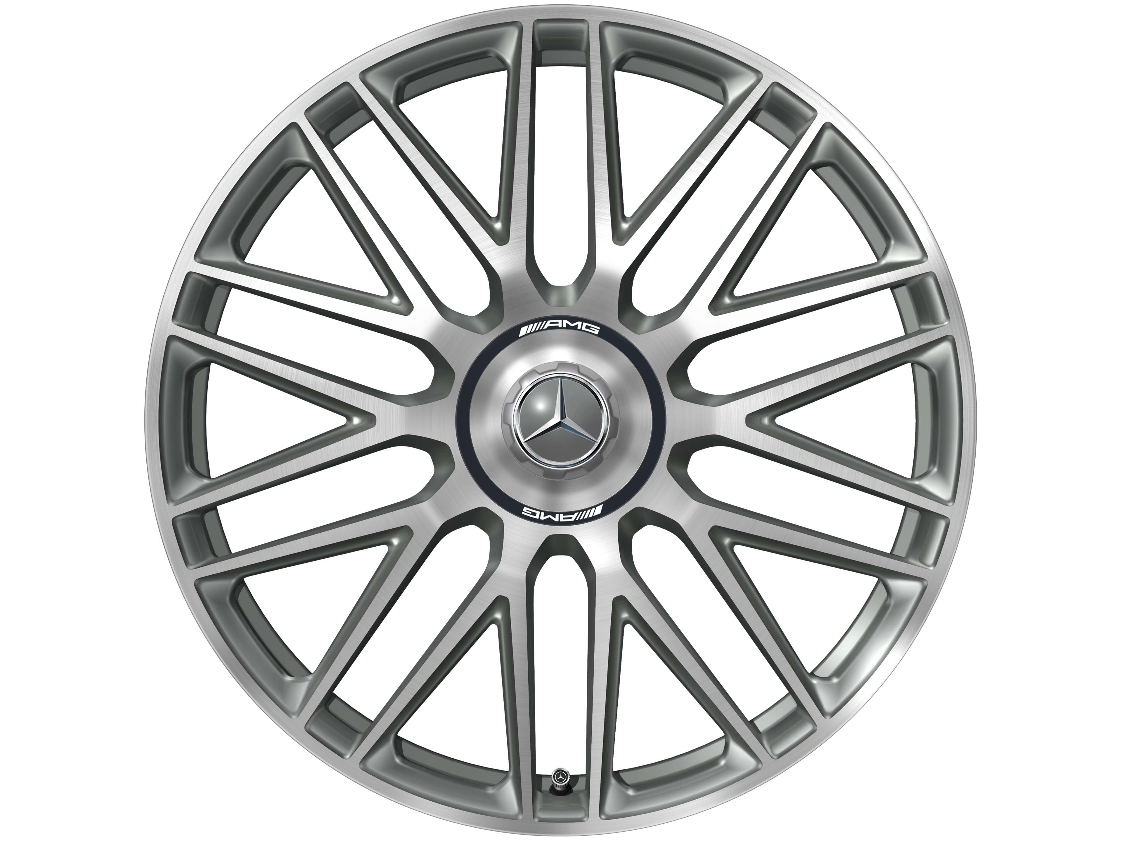 10 双辐设计 AMG 锻造车轮, 53.3 cm（21 英寸） - 10,5 J x 21 ET 42, 钛灰, 经光泽车削处理