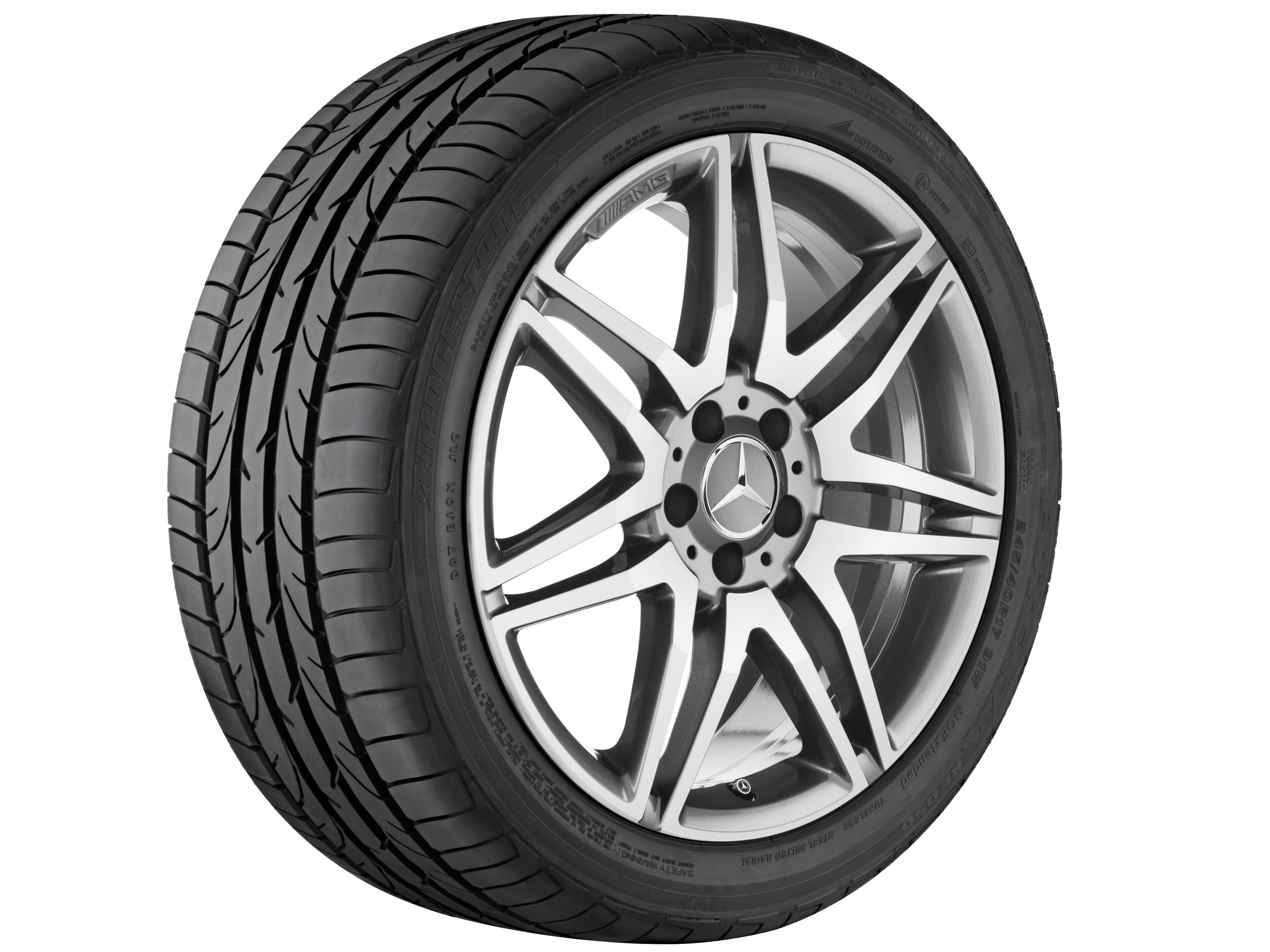 AMG 7 双辐车轮, 48.3 cm（19 英寸） - 8,5 J x 19 ET 35,5, 钛灰, 经光泽车削处理
