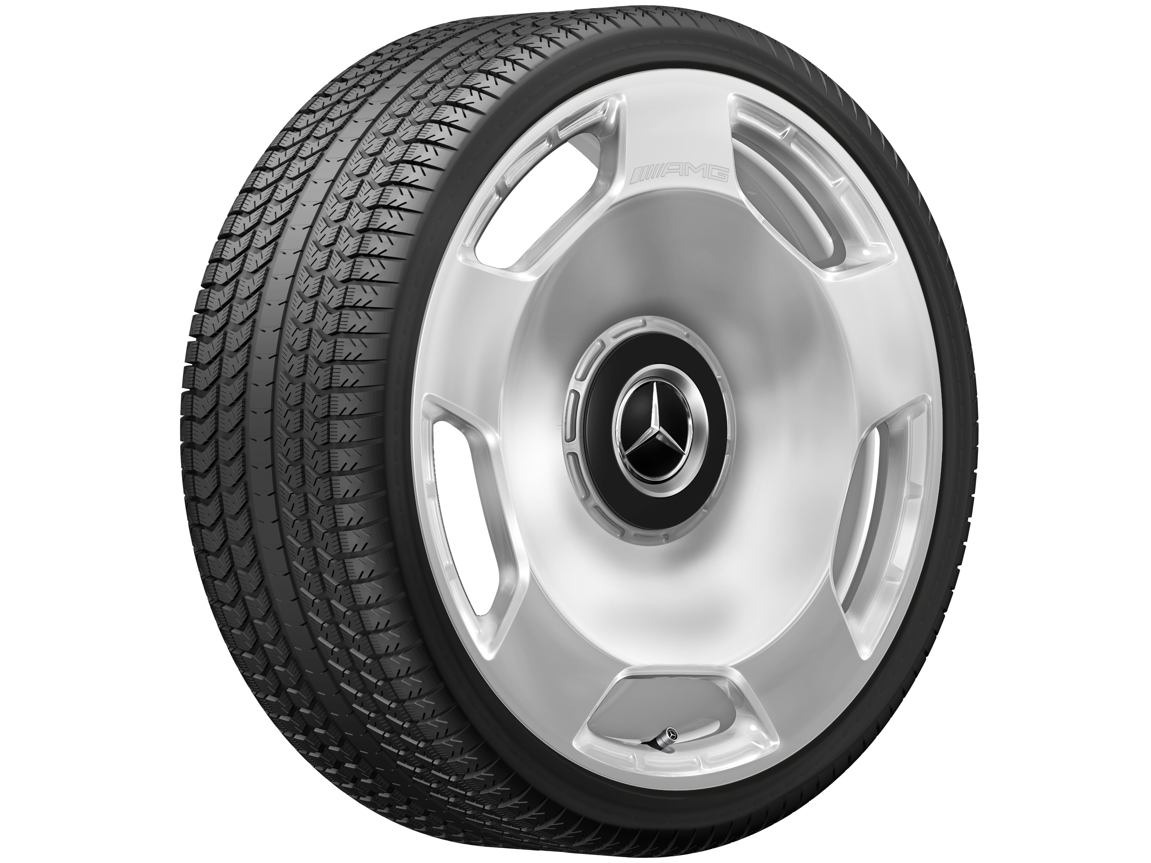 AMG 锻造车轮，, 5 孔设计, 58.4 cm（23 英寸） - 11,5 J x 23 ET 47, 银色, 镜面抛光