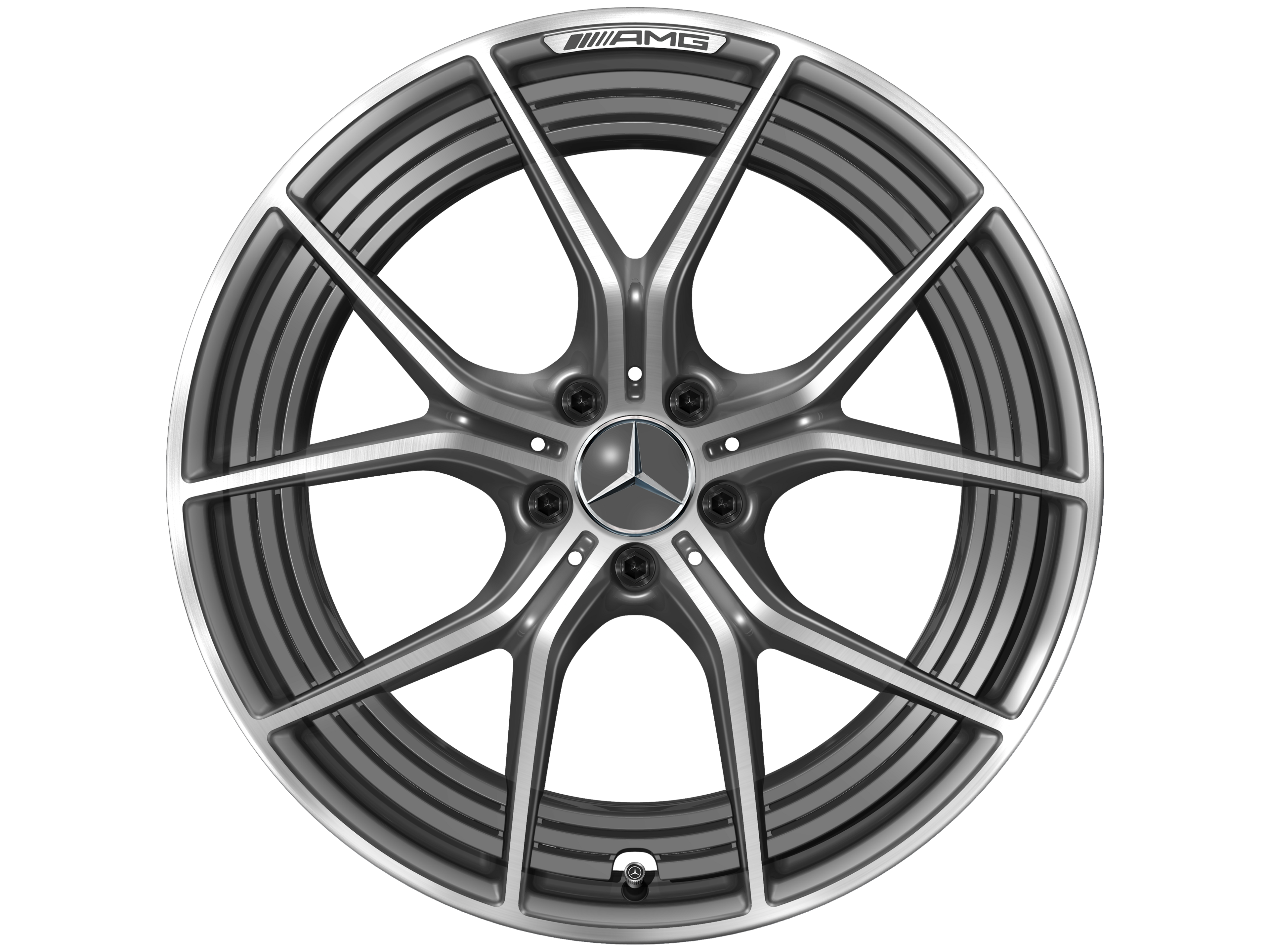 AMG 锻造车轮，, 5 双幅设计, 53.3 cm（21 英寸） - 11 J x 21 ET 60, 钽灰色, 经光泽车削处理