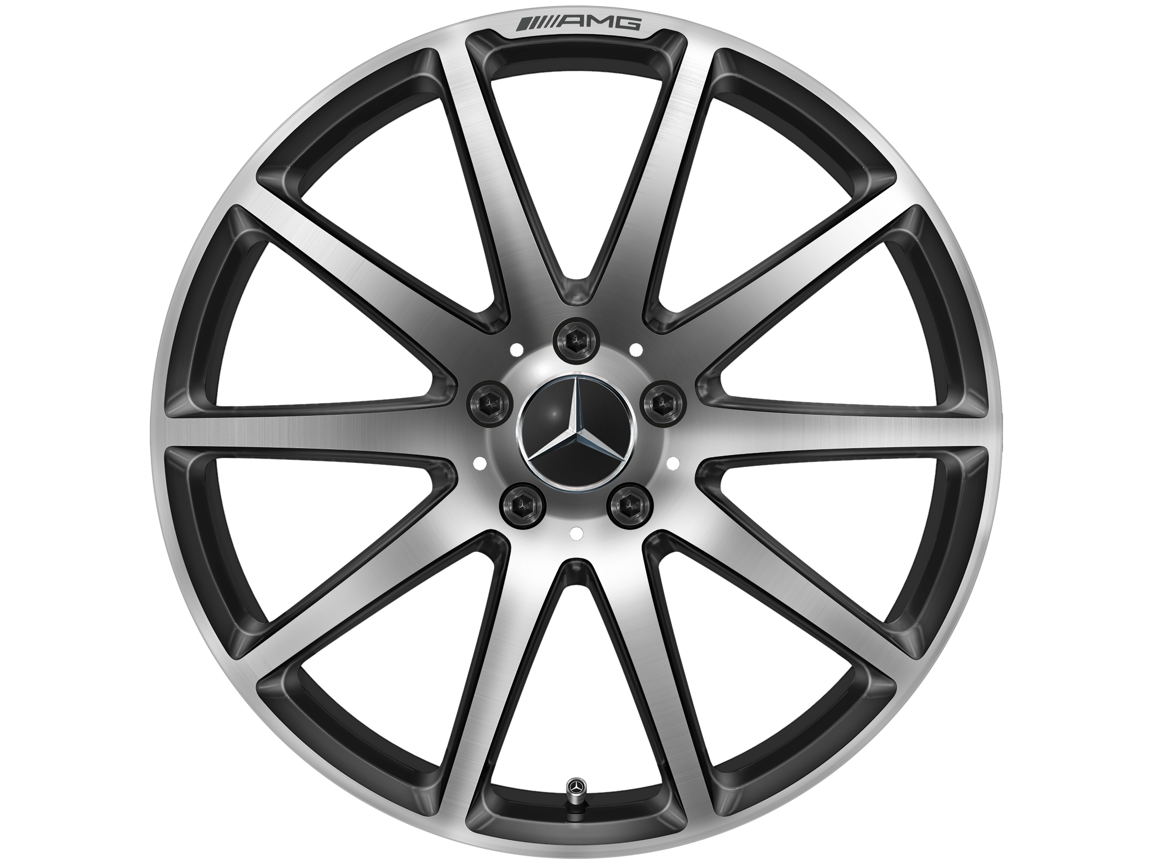 AMG 锻造车轮，, 10 辐设计, 50.8 cm（20 英寸） - 10 J x 20 ET 48, 黑色, 抛光