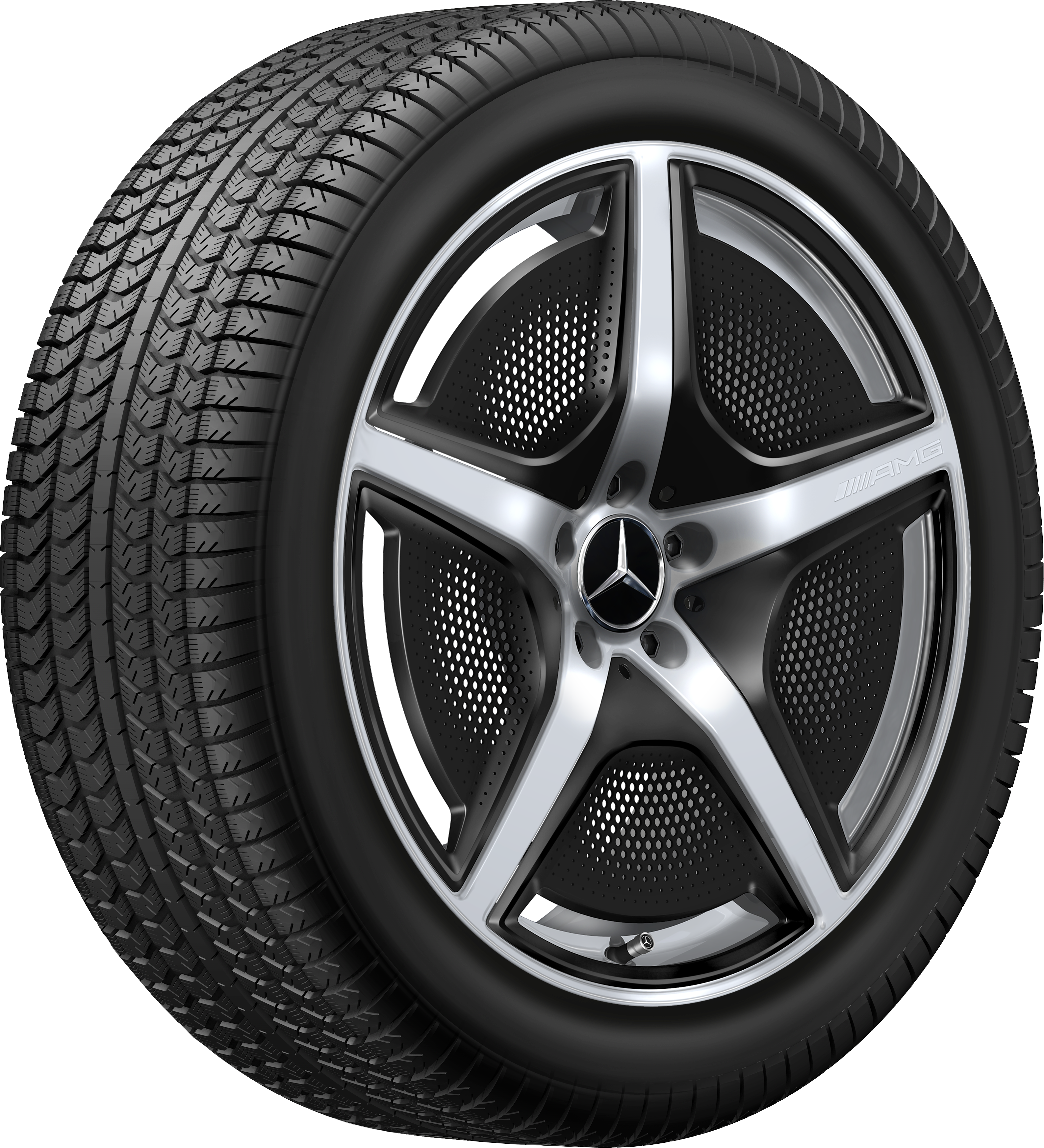 AMG 5 辐车轮, 50.8 cm（20 英寸） - 10 J x 20 ET 66, 钒银, 高光泽