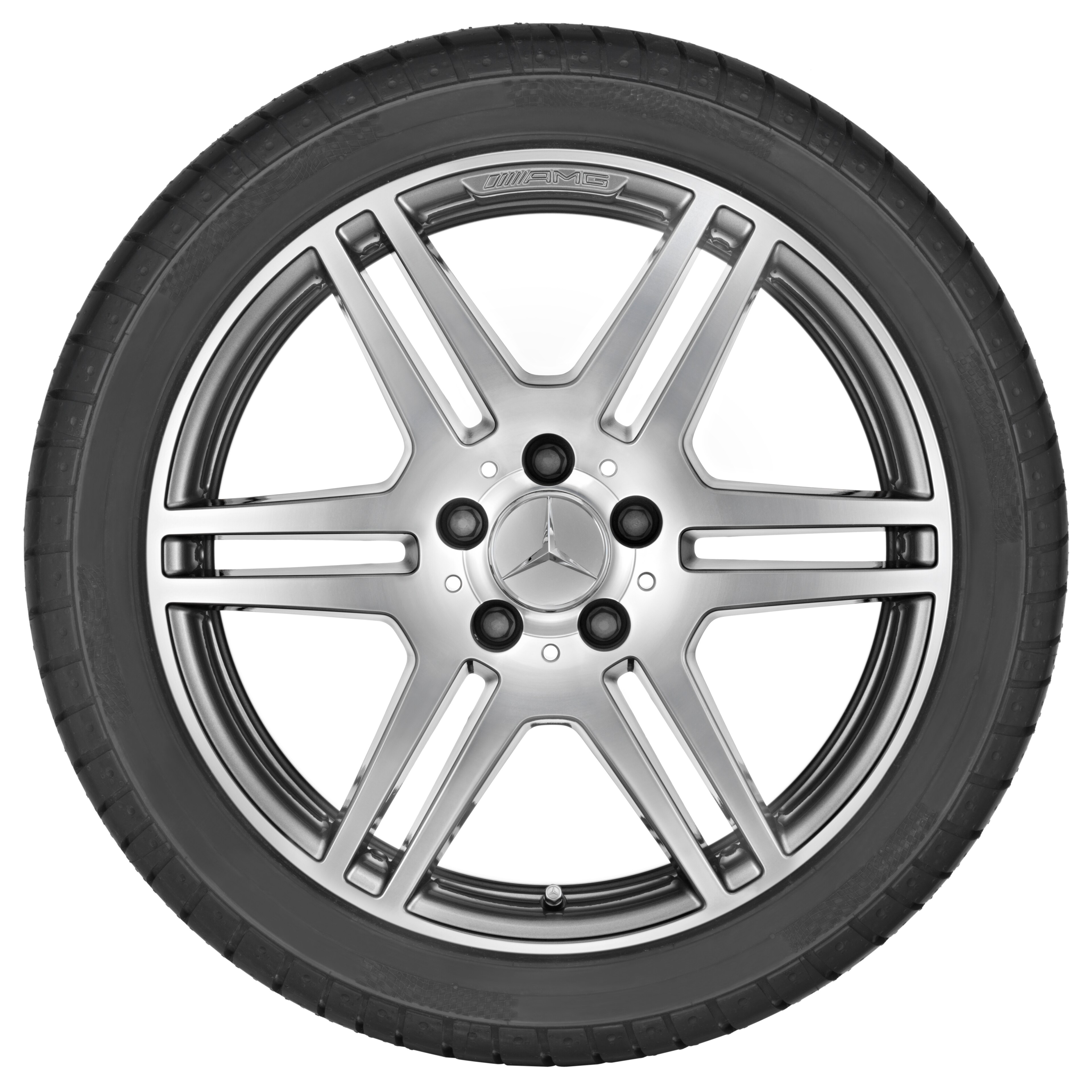 AMG 6 双辐车轮, 45.7 cm（18 英寸） - 8 J x 18 ET 45, 钛灰, 经光泽车削处理